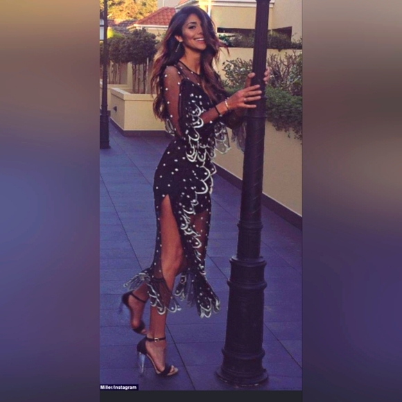 New ATHENA Dress Black Sheer With Polka-Dots & RUFFLES Bustier Cocktail Sz S - Picture 1 of 10